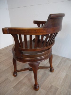 Captain's Swivel Desk Chair in Oak, England, 1900s-FEO-1781296