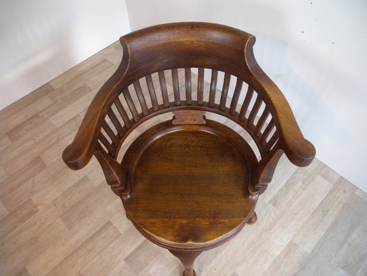 Captain's Swivel Desk Chair in Oak, England, 1900s-FEO-1781296