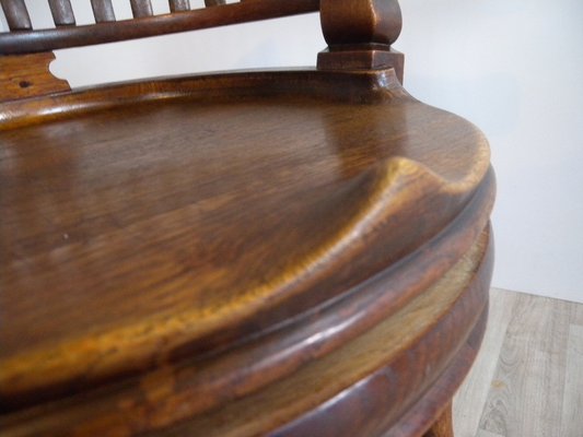 Captain's Swivel Desk Chair in Oak, England, 1900s-FEO-1781296