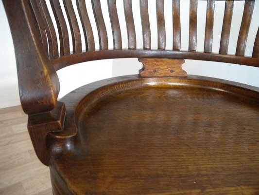 Captain's Swivel Desk Chair in Oak, England, 1900s-FEO-1781296