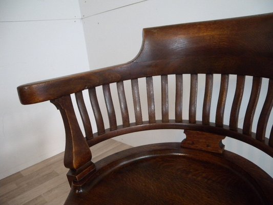 Captain's Swivel Desk Chair in Oak, England, 1900s-FEO-1781296