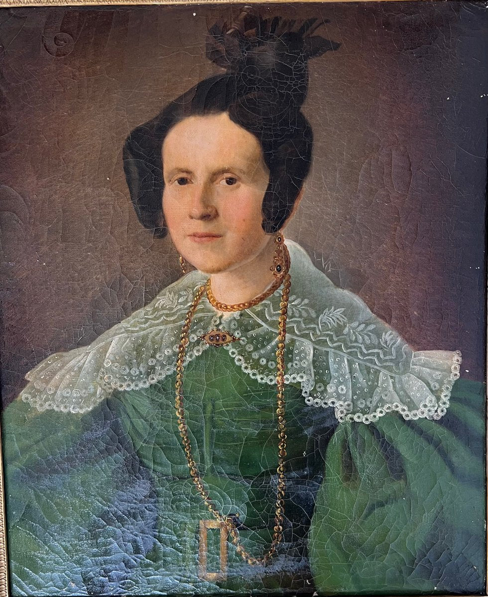 Captain's Wife Portrait, 1800s, Oil on Canvas