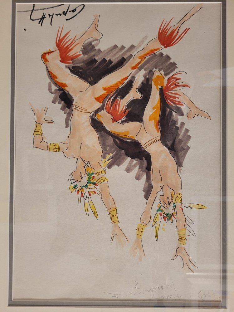 Capuletti, Pair of Dancers, 1980s, Drawing on Paper, Framed