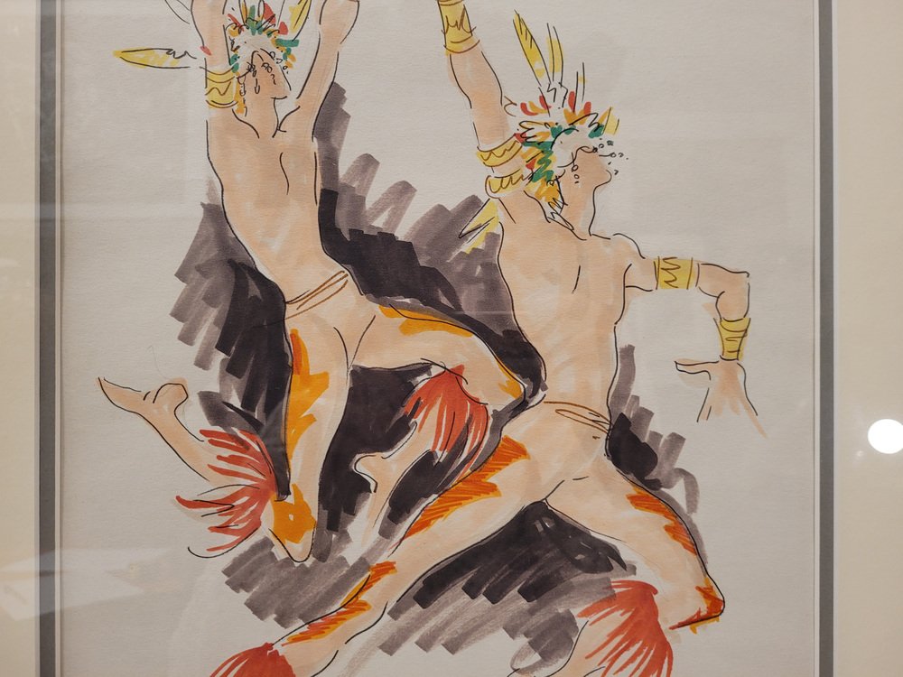 Capuletti, Pair of Dancers, 1980s, Drawing on Paper, Framed