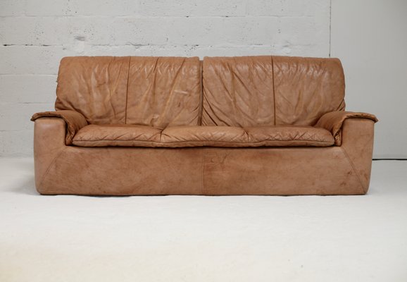 Caramel Leather 3-Seat Sofa from Cinna, 1970s-MAO-1299923