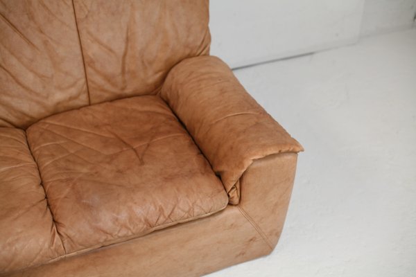 Caramel Leather 3-Seat Sofa from Cinna, 1970s-MAO-1299923