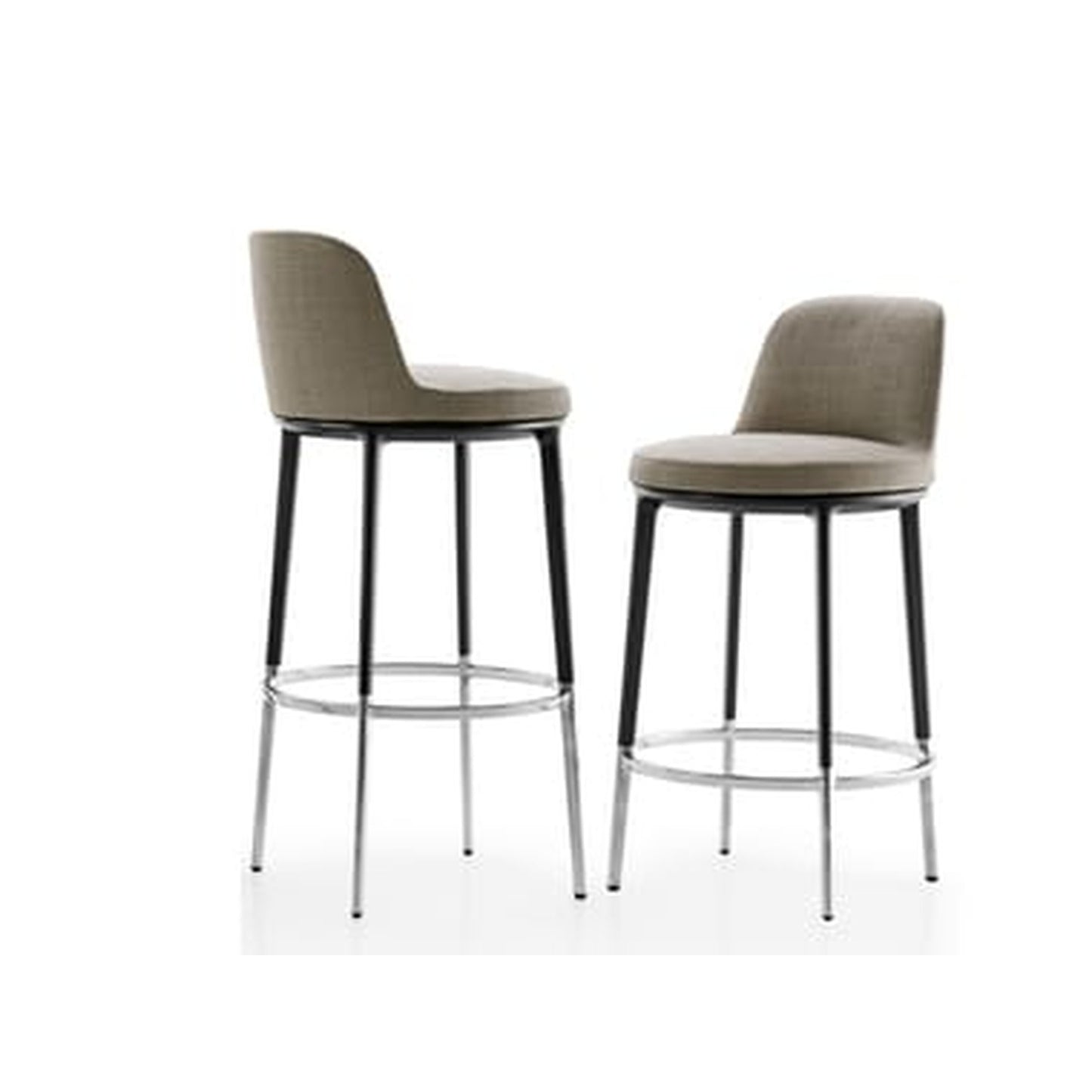 CARATOS - High Upholstered Stool with Back