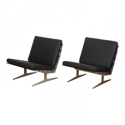 Caravelle Lounge Chairs in Black Leather by Paul Leidersdorff, 1960s, Set of 2-MTD-1400617