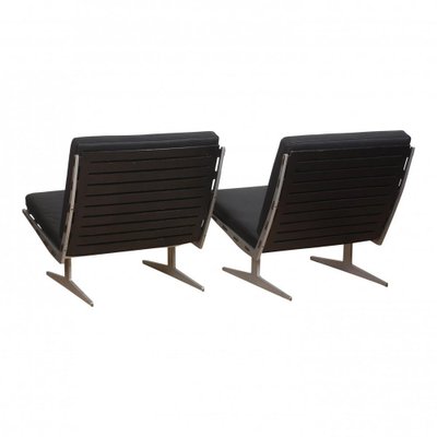 Caravelle Lounge Chairs in Black Leather by Paul Leidersdorff, 1960s, Set of 2-MTD-1400617