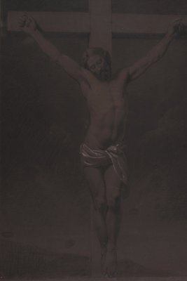 Carcone and Biacca, Christ on the Cross, 1890s, Charcoal & Pencil & Paper-VHF-1775212