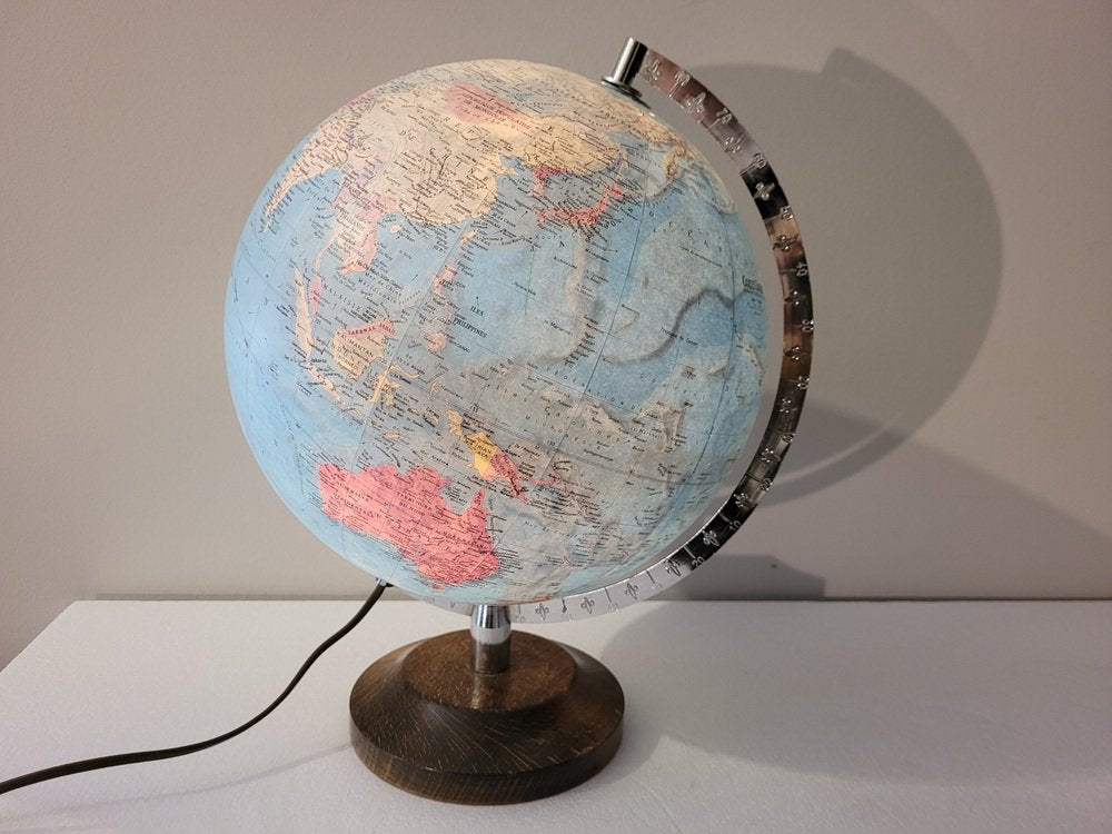 Cardboard Globo with Interior Light from Globes Taride, France, 1960s