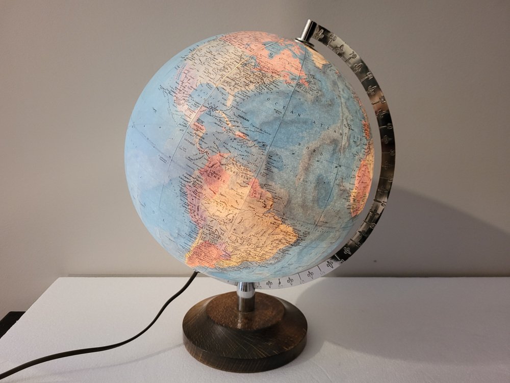 Cardboard Globo with Interior Light from Globes Taride, France, 1960s