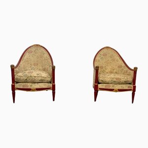 Cardinal Red Lacquered Armchairs, Set of 2-IJR-1186504