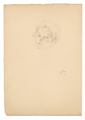 Carl Bertold, Portrait of Woman, Original Drawing in Pencil, 1929-ZCI-954362