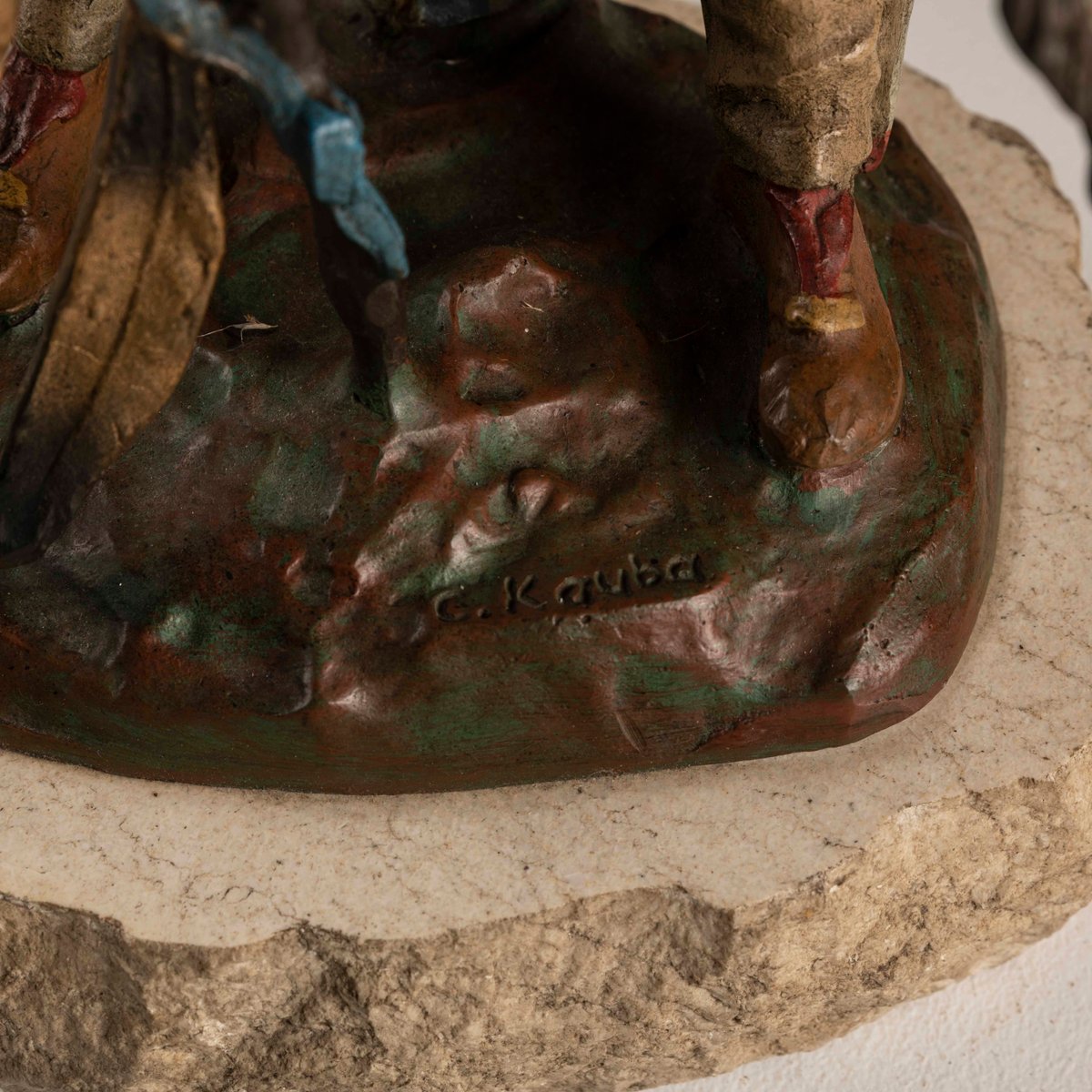 Carl Kauba, Peace, Polychrome Bronze Sculpture, 20th Century