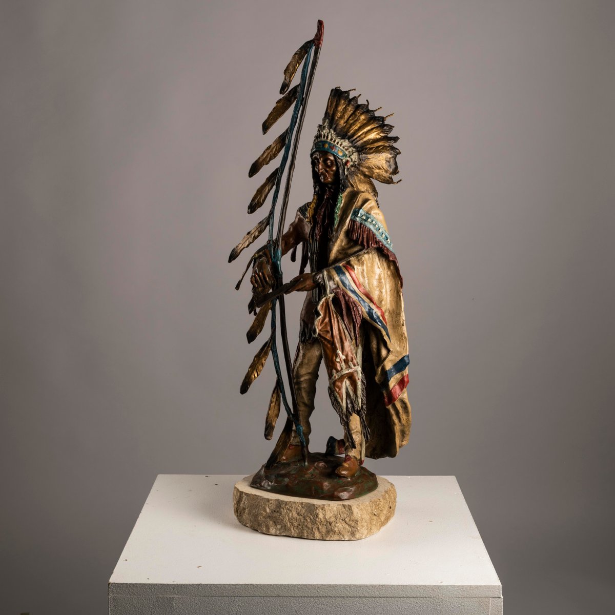 Carl Kauba, Peace, Polychrome Bronze Sculpture, 20th Century