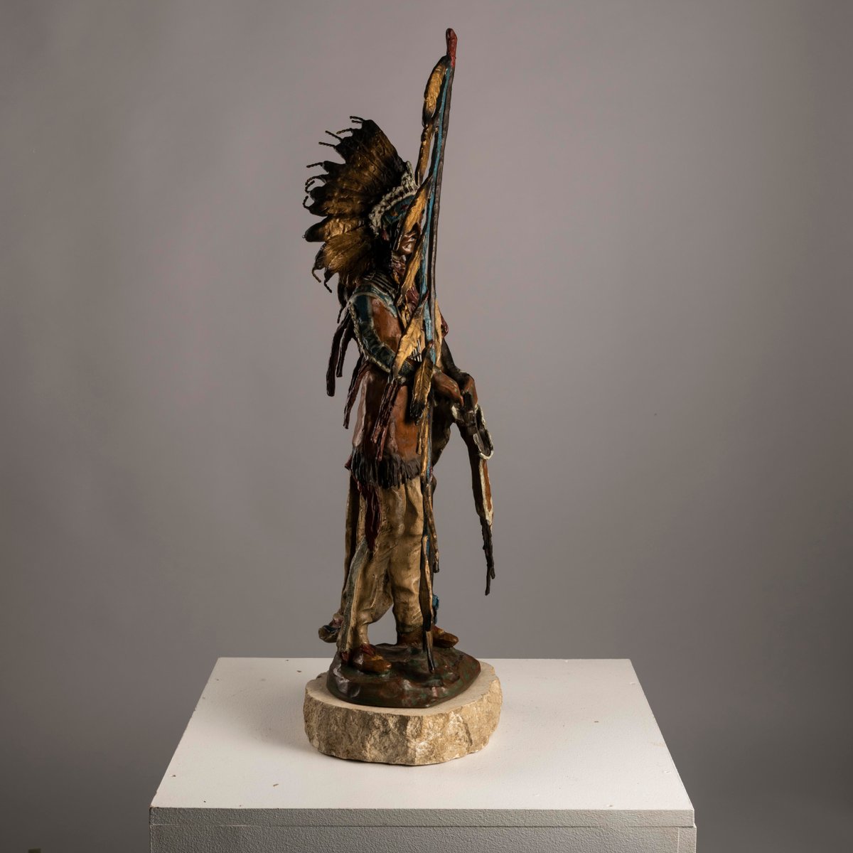 Carl Kauba, Peace, Polychrome Bronze Sculpture, 20th Century