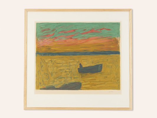 Carl Kylberg, Fisherman, 1960s, Color Lithograph, Framed-GPP-1047686