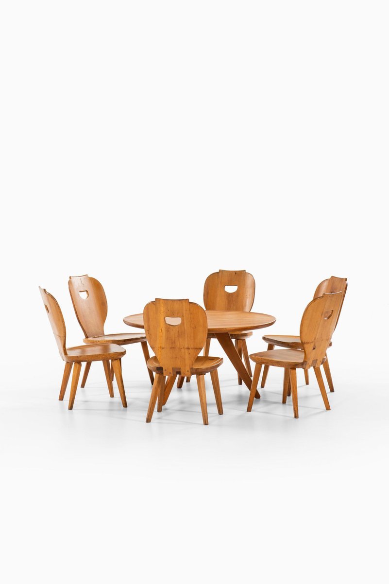 Carl Malmsten Seating Group by Carl Malmsten for Svensk Fur, 1950s, Set of 7