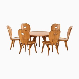 Carl Malmsten Seating Group by Carl Malmsten for Svensk Fur, 1950s, Set of 7-SC-774540