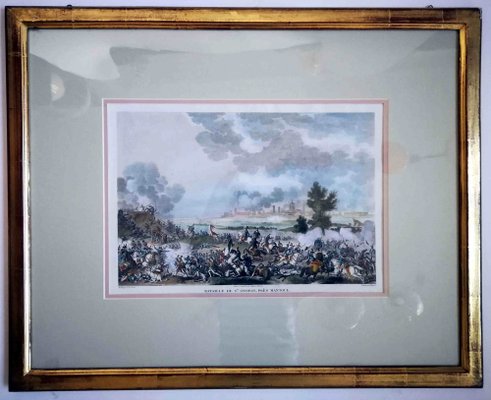 Carle Vernet, Napoleonic Battle in San Giorgio, Mantua, Hand-Colored Etching, Framed-FSD-1219485