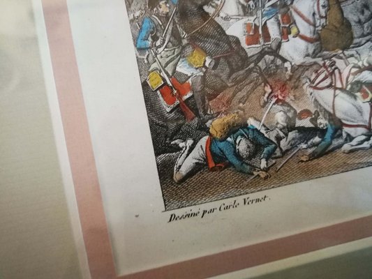 Carle Vernet, Napoleonic Battle in San Giorgio, Mantua, Hand-Colored Etching, Framed-FSD-1219485