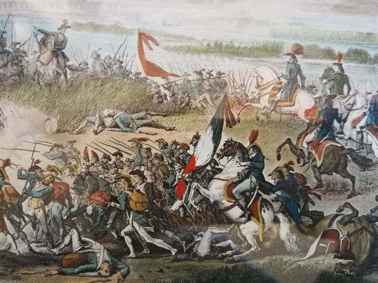 Carle Vernet, Napoleonic Battle in San Giorgio, Mantua, Hand-Colored Etching, Framed-FSD-1219485