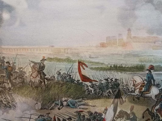 Carle Vernet, Napoleonic Battle in San Giorgio, Mantua, Hand-Colored Etching, Framed-FSD-1219485