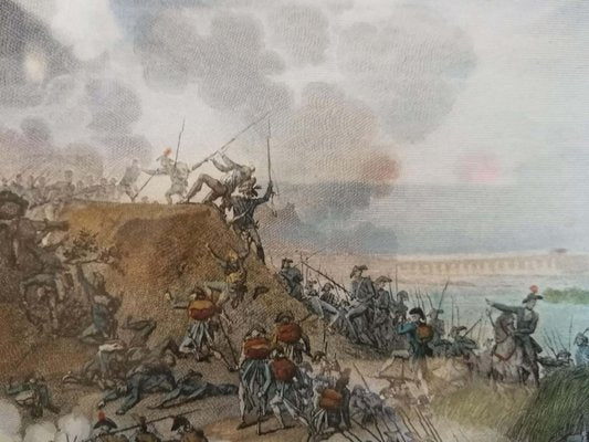 Carle Vernet, Napoleonic Battle in San Giorgio, Mantua, Hand-Colored Etching, Framed-FSD-1219485