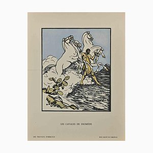 Carlège, Les Cavales de Diomède, Original Woodcut Print, Early 20th Century-ZCI-1403509