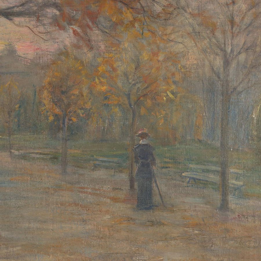 Carlo Balestrini, In the Park, 1909, Italy, Oil on Canvas