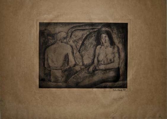 Carlo Carrà, Amanti (Lovers), Etching, 1927-ZCI-1770307