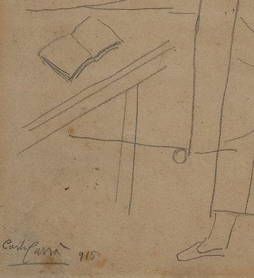 Carlo Carrà, Figure in un Interno, Original Drawing, 1915-ZCI-1277203