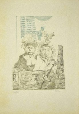 Carlo Cattaneo, Children, Original Etching, 1980s-ZCI-898565