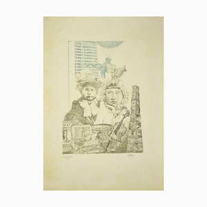 Carlo Cattaneo, Children, Original Etching, 1980s-ZCI-898565