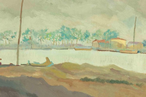 Carlo D'Aloisio da Vasto, Grey of the River, Mid-20th-Century, Oil on Canvas-ZCI-1366399