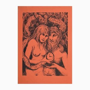 Carlo Levi, Adam and Eve, Original Lithograph, Mid 20th-Century-ZCI-1164024