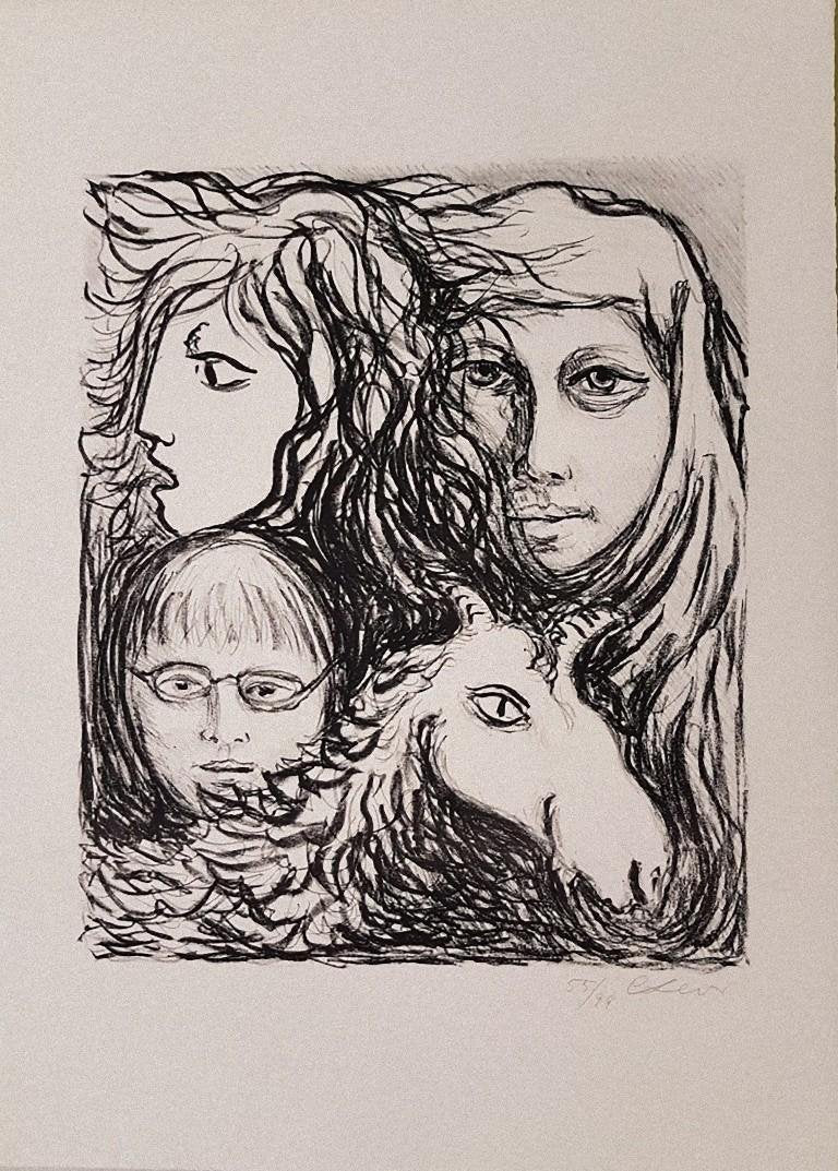 Carlo Levi, The Motherhood, Lithograph, 1970s