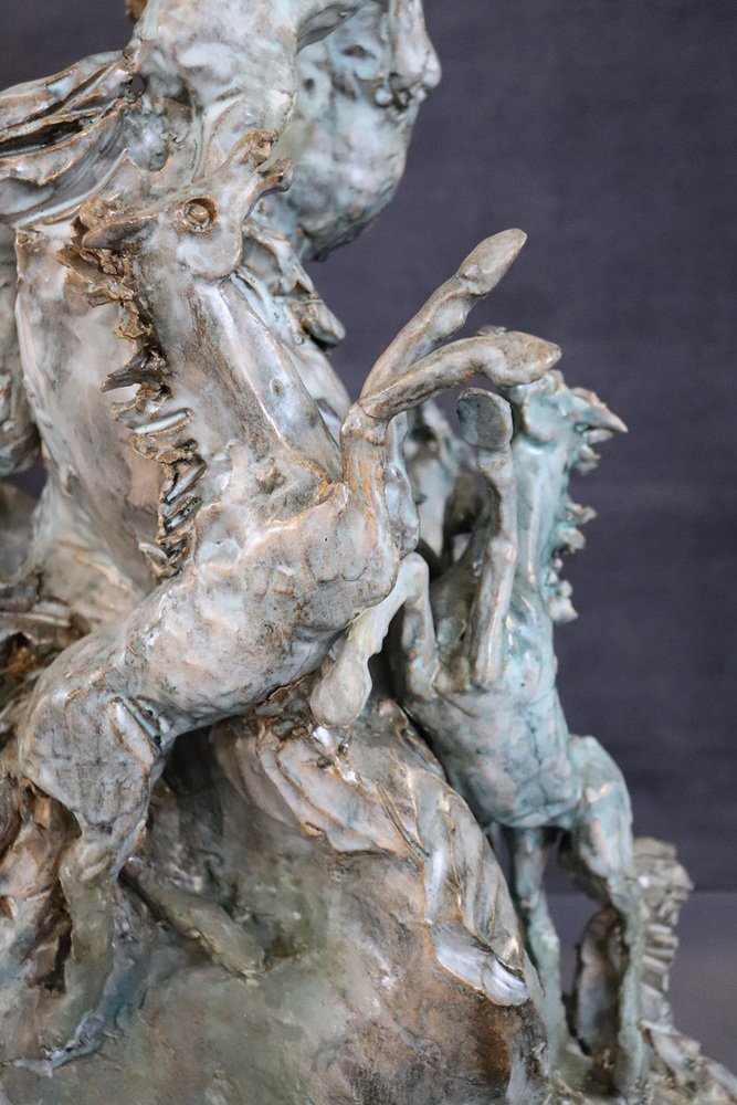 Carlo Morelli, Horses, 1970s, Ceramic Sculpture