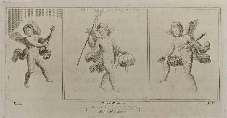 Carlo Nolli, Cupid In Three Frames, Etching, 18th Century-ZCI-1760588