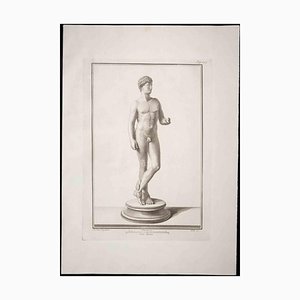 Carlo Nolli, Hermes as Ancient Roman Statue, Original Etching, 18th Century-ZCI-1379372