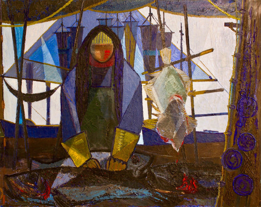 Carlo Rosberg, The Fisherman, 1955, Oil on Canvas