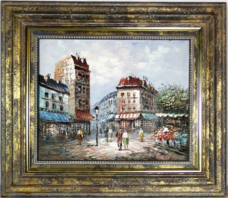 Caroline Burnett, Parisian Street Scene, 1930s, Oil on Canvas-ZYI-1350555