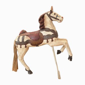 Carousel Horse in Hand Painted Wood, 1950s-WK-1007914