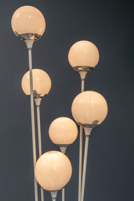 Carrara Marble and Lacquered Metal Floor Lamp Alberello, Italy, 1960s-ITV-1299156