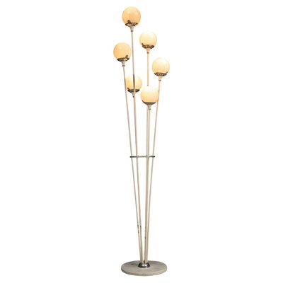 Carrara Marble and Lacquered Metal Floor Lamp Alberello, Italy, 1960s-ITV-1299156