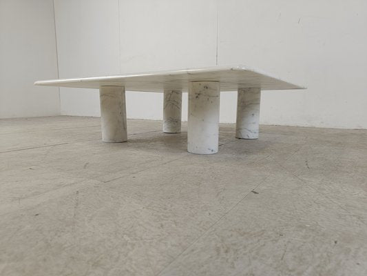 Carrara Marble Coffee Table attributed to Angelo Mangiarotti for Up&up, Italy, 1970s-IRH-1718467