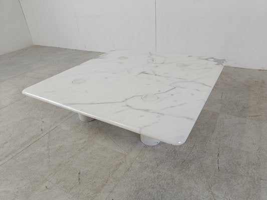 Carrara Marble Coffee Table attributed to Angelo Mangiarotti for Up&up, Italy, 1970s-IRH-1718467