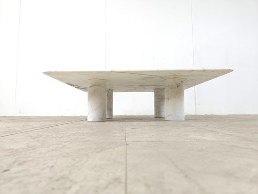 Carrara Marble Coffee Table attributed to Angelo Mangiarotti for Up&up, Italy, 1970s-IRH-1718467