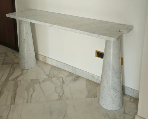 Carrara Marble Console by Angelo Mangiarotti for Skipper, Italy, 1970s-ZST-1915531